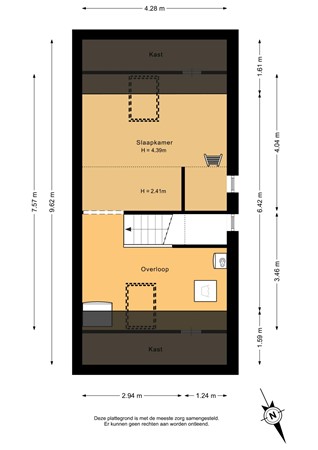 Floorplan - Vrijenburglaan 76, 2994 GN Barendrecht